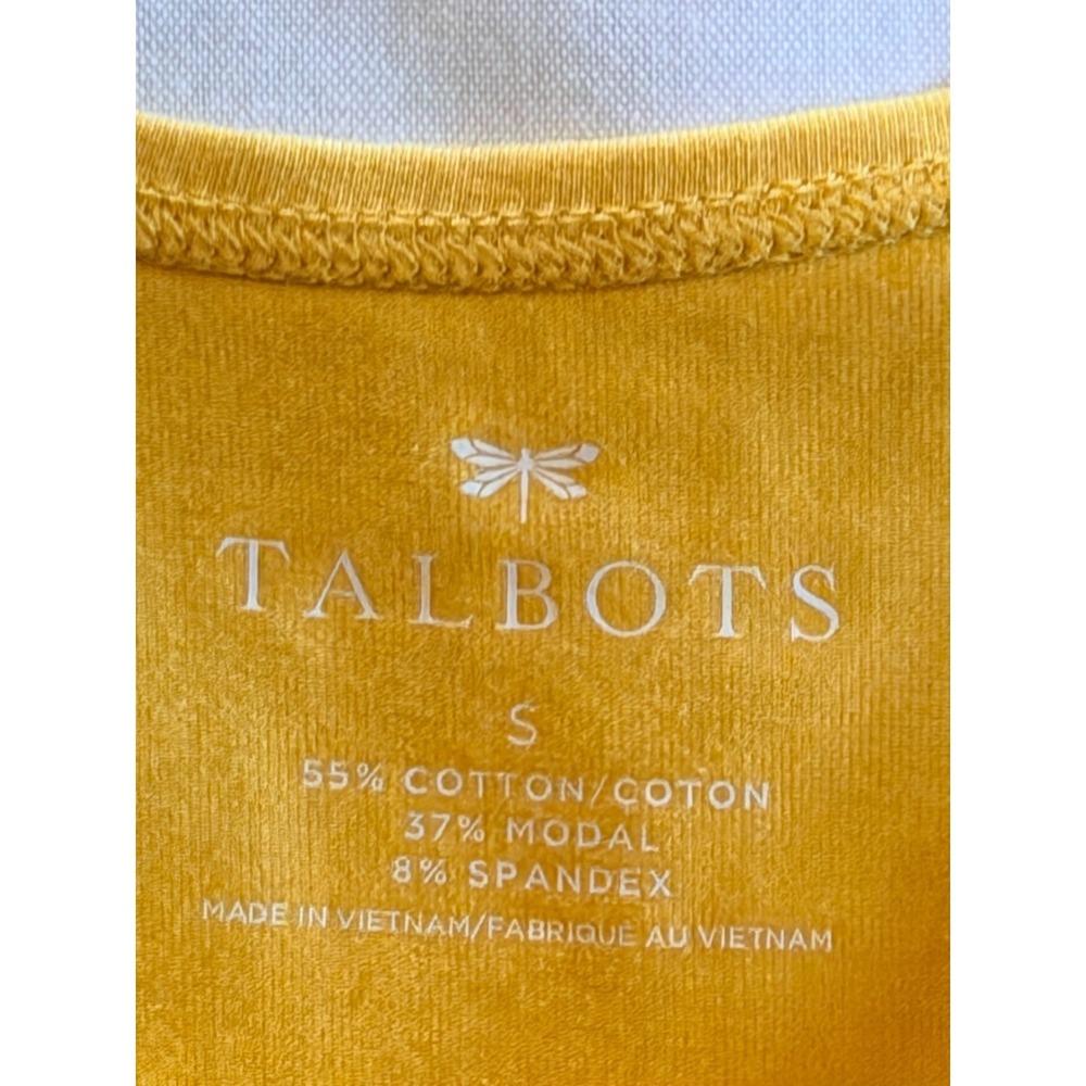 Talbots Womens Yellow Scoop Neck Cotton Modal Tank Top Size S VN1344 - Picture 2 of 6